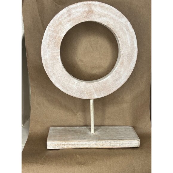 Ring Geometric Sculpture With White Wood Base - Picture 4 of 6